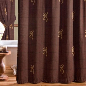 Brown-Burgundy Buckmark Shower Curtain