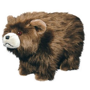 Shaggy Brown Bear Footstool