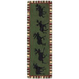 Argyle Green Moose Floor Runner