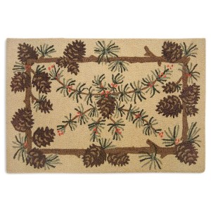 Needles and  Cones Pine Cone Scatter Rug