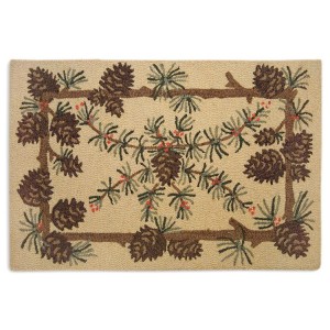 Needles and Cones Pine Cone Scatter Rug- Discontinued