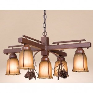 5 Light Inverted Pine Cone Chandelier