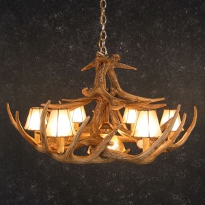 Woodland 12 Antler Chandelier with Down Light