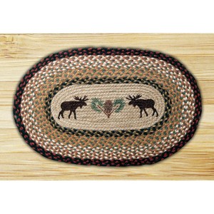 Moose and Pine Cone Jute Rug