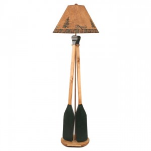 Wooden Paddle Floor Lamp
