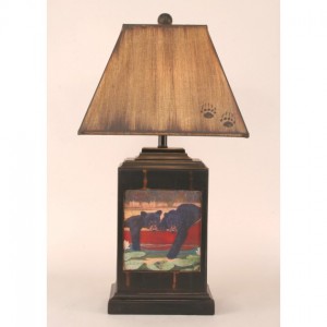 Cubs in Canoe Table Lamp