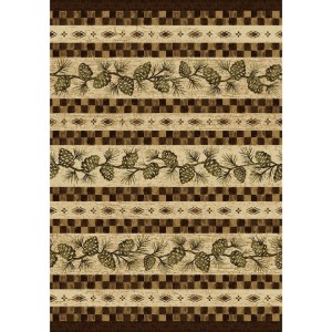 Folk Dance Pine Cone Area Rugs