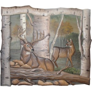 Deer Family Wood Wall Art