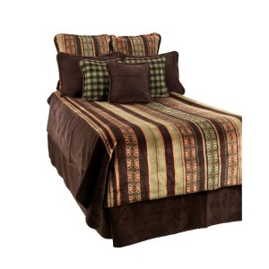 Chocolate Stripe Fleece Bedding