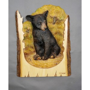Brooding Bear Original and Signed Carving 16.5 x 21