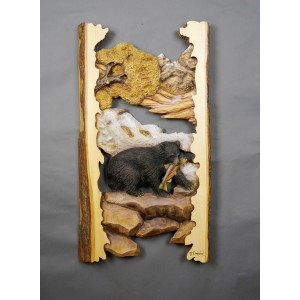 "The Catch" Original and Signed Carving 15 x 28