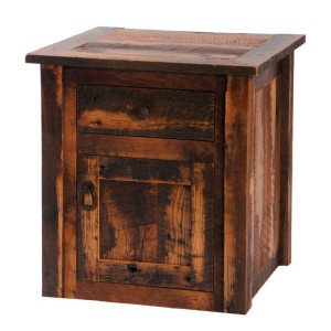 Barnwood Enclosed End Table with Barnwood Legs