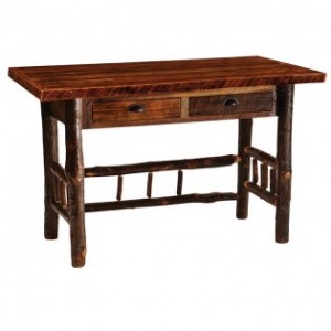 Barnwood Writing Desk with Hickory Legs - Artisan -Customized -54"W