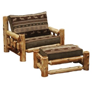 Oversize Log Chair and Ottoman