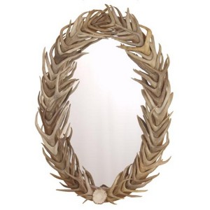 Oval Full Cover Antler Mirror