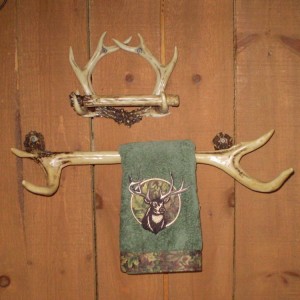 Rustic Antler Towel & Tissue Holder