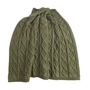Green Cable Knit Throw