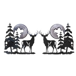 Deer and Pine Curtain Rod Brackets & Tie Backs