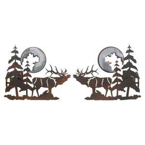 Elk and Pine Curtain Rod Brackets & Tie Backs