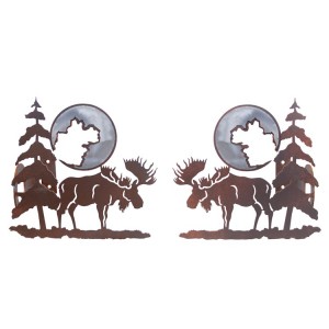 Moose and Pine Curtain Rod Brackets & Tie Backs