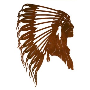 Indian Chief Head Metal Wall Art