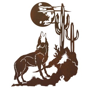 Howling Coyote Metal Wall Art