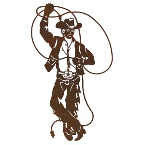 Roping Cowboy Metal Wall Art