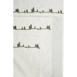 Embroidered Pine Sheet Set-Twin 