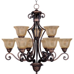 Amber Symphony 9 Light Chandelier 