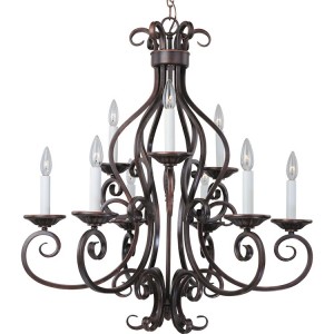 Bronze Manor 9 Candle Chandelier