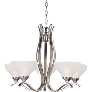 Contour in Nickel 5 Light Chandelier