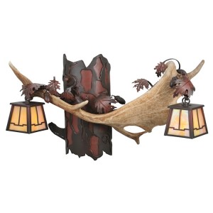 Fallow Deer Antler Double Wall Sconce