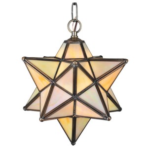 Moravian Star Beige Iridescent Pendant Light 