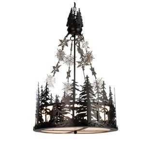 Skier Through The Trees Inverted Pendant Light