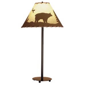 Bear In The Woods Painted Table Lamp