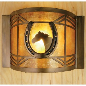 Horse In Horseshoe Wall Sconce