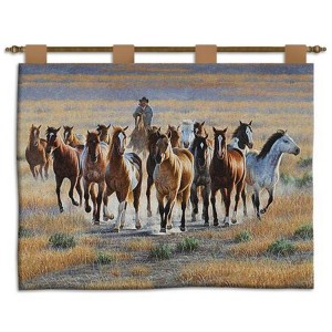 Bringing Them In Western Horse Wall Hanging