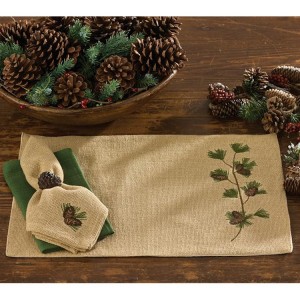 Burlap and Pine Table Linens