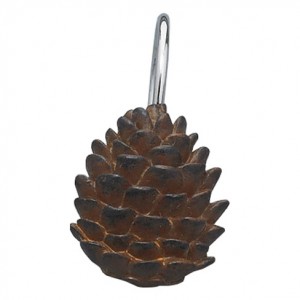 Pinecone Shower Curtain Hook Set