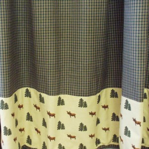 Moose and Pine Shower Curtain