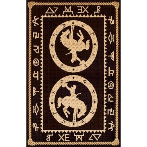 Brown Double Up Cowboy Area Rugs