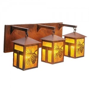 Mission Lake Triple Pine Cone Vanity Light