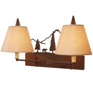 Timber Ridge Bear Double Swing Arm Wall Lamp