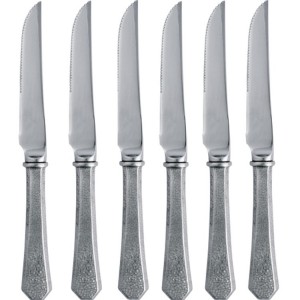 Hammered Pewter Steak Knife Set