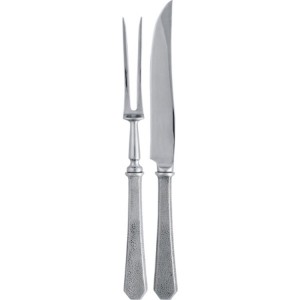Hammered Pewter Carving Set
