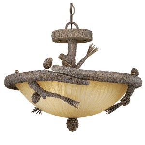 Aspen Pine Cone Inverted Pendant Light