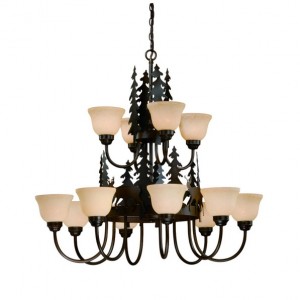 Bryce Whitetail Deer 12 Light Chandelier