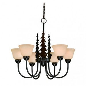 Bryce Whitetail Deer 6 Light Chandelier