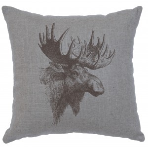 Moose Profile Linen Pillow 16" x 16" (5 colors)