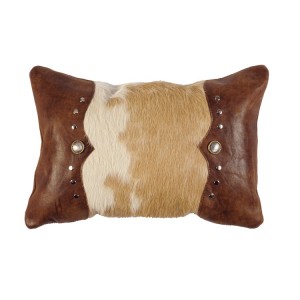 Hair on Hide with Tulsa edges Leather Pillow